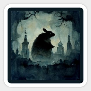 Monster Rodent Wandering at Night Sticker